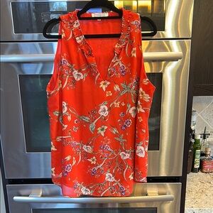 Rose 🌹 + Olive 🫒 Red Floral Women's‎ Top
